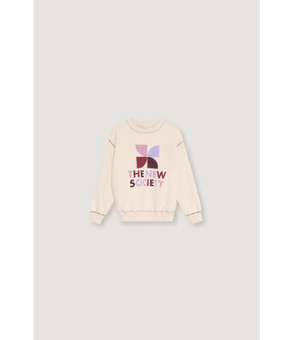 The new society TNS Logo Sweatshirt Whisper White Melange Multicolor