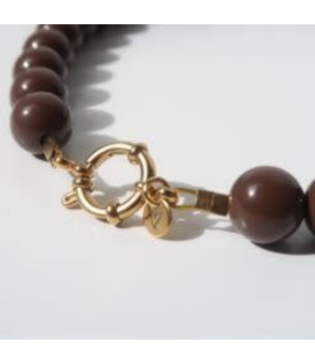 Necklace Bold beads brown T 2