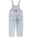 dungarees | fadded light blue denim w/ "school trip" print