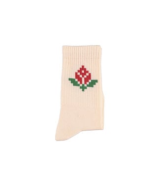 Piupiuchick socks | light pink w/ red flower