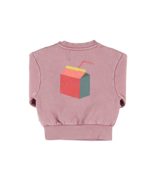 oversized sweatshirt | pink w/ "lunch break" print