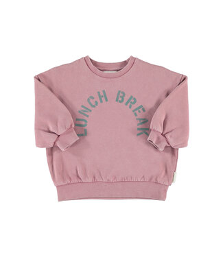 Piupiuchick oversized sweatshirt | pink w/ "lunch break" print