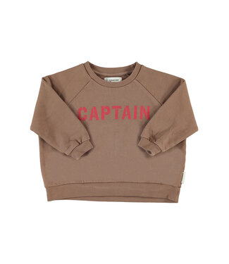 Piupiuchick sweatshirt | brown w/ "captain" print