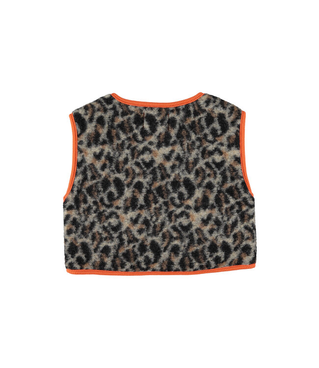 waistcoat | grey animal print