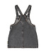 short dress w/ straps | washed black denim w/ apple print
