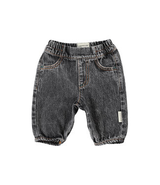 Piupiuchick baby trousers | washed black denim