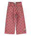 flare trousers | pink w/ black hearts