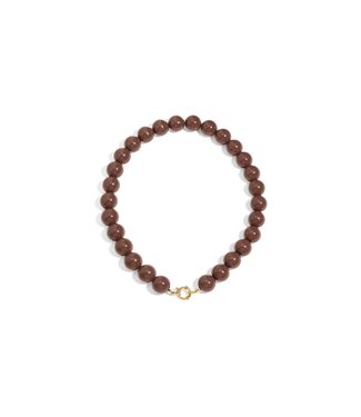 Love Issue Necklace Bold beads brown T 2