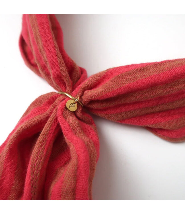 Muslin cotton scarf Coral