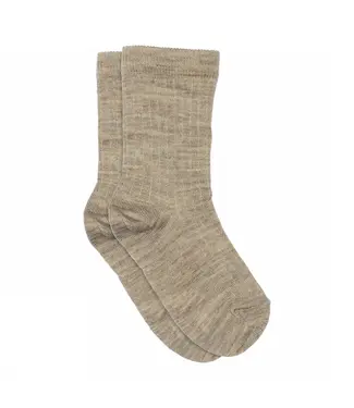 MP Denmark Wool rib baby socks Light Brown Melange