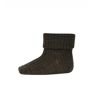 MP Denmark Wool rib baby socks Brown Melange