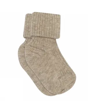 MP Denmark Wool rib baby socks Light Brown Melange