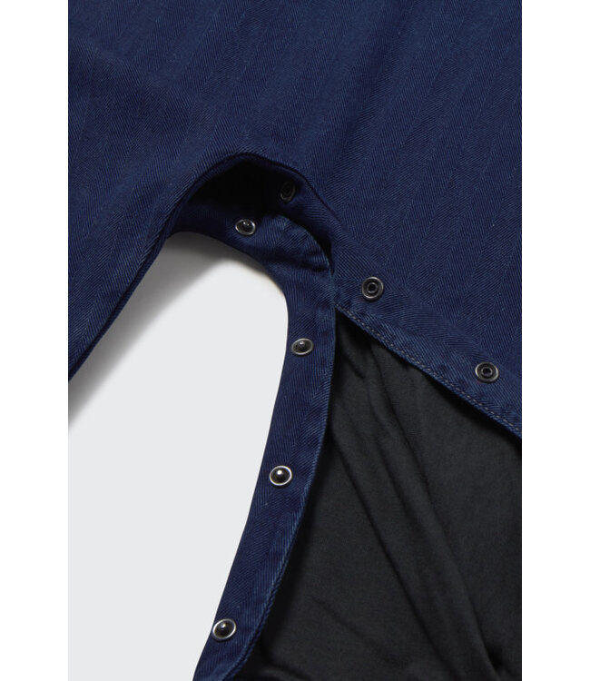 Herringbone twill denim baby jumpsuit