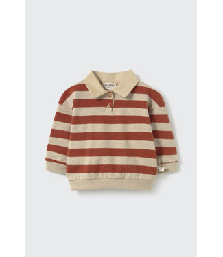 Cozmo Striped brushed soft knit baby polo sweater