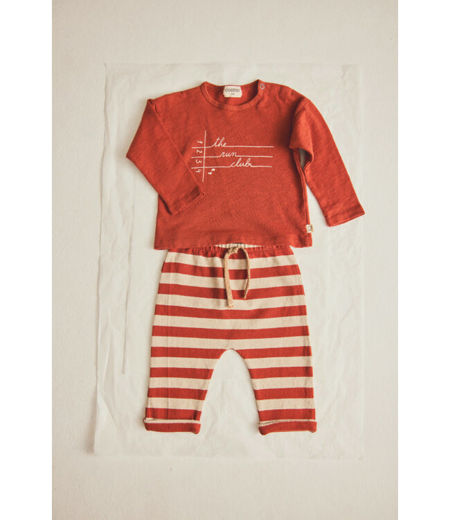 Striped brushed soft knit baby pants