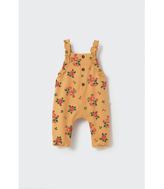 Cozmo Cross stitch floral twill baby overalls