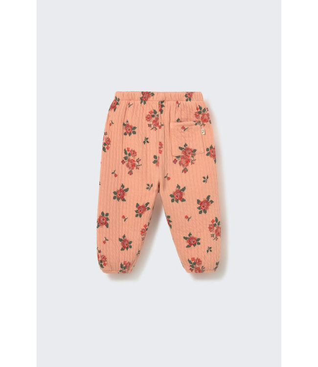 Quilted floral print baby pants