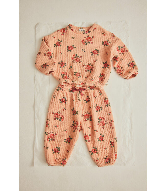 Quilted floral print baby pants