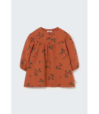 Cozmo Cross stitch floral flannel baby dress