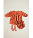 Cross stitch floral flannel baby dress
