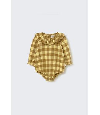 Cozmo Textured gingham flannel baby romper
