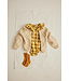Textured gingham flannel baby romper