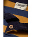 Striped brushed soft knit polo sweater