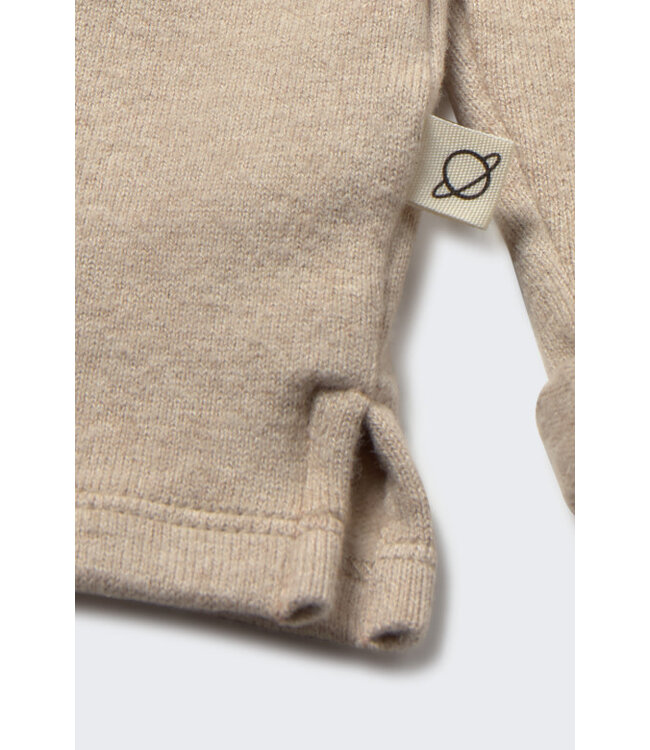Brushed soft knit ruffle sweater