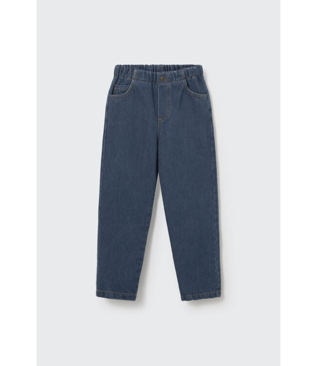 Washed color denim pants