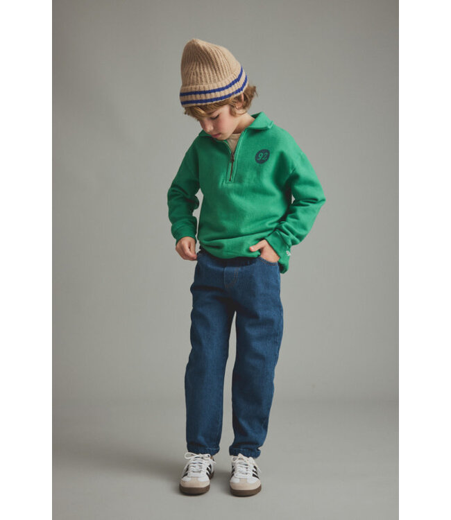 Washed color denim pants