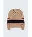 Light tricot knit striped polo sweater