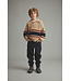 Light tricot knit striped polo sweater