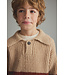 Light tricot knit striped polo sweater