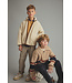 Light tricot knit striped polo sweater