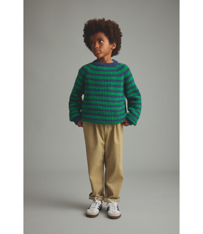 Light tricot knit striped sweater