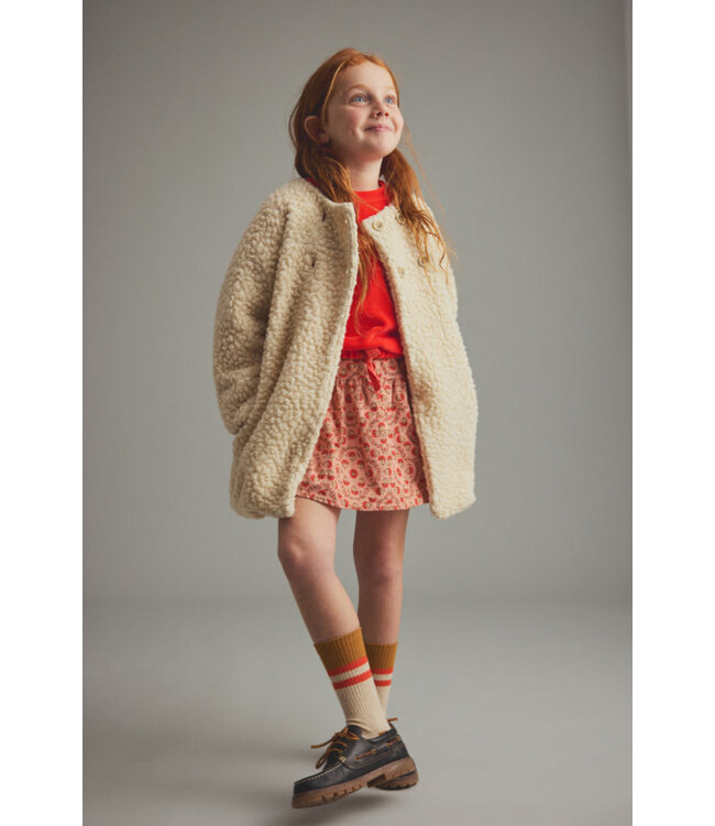 Floral fine wale corduroy skirt
