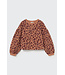 Brushed animal print fleece sweatshirt