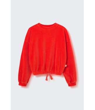 Cozmo Velour knit bow sweatshirt