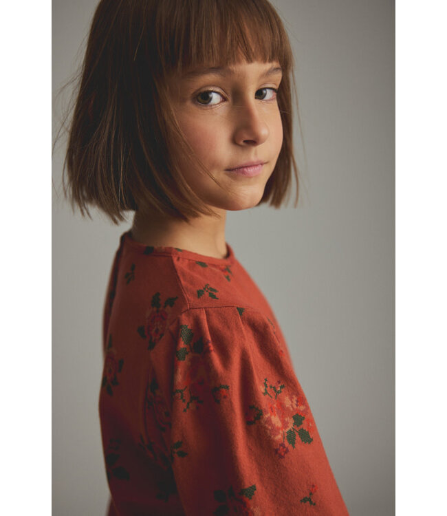Cross stitch floral flannel dress