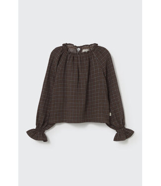 Cozmo Textured plaid check  blouse
