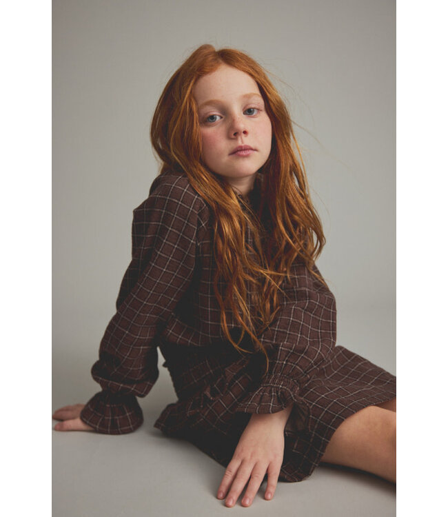 Textured plaid check  blouse