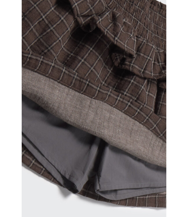 Textured plaid check  skirt