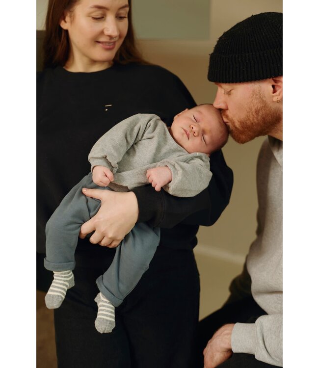 Baby Dropped Shoulder Sweater | Gray Melange