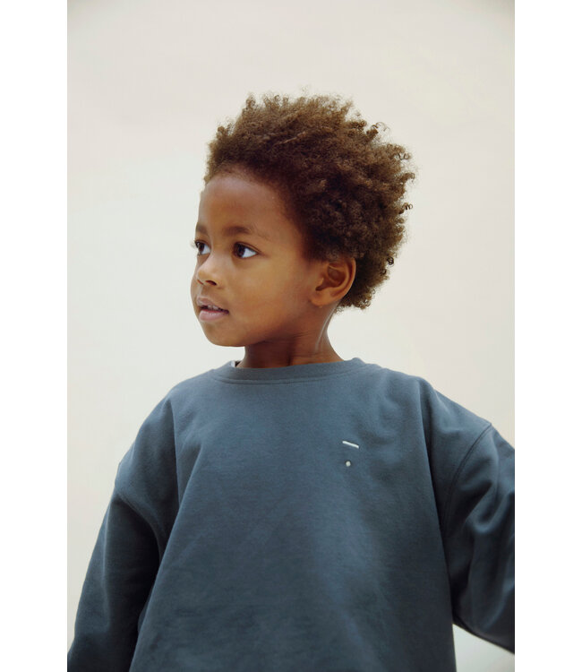 Dropped Shoulder Sweater | Blue Gray