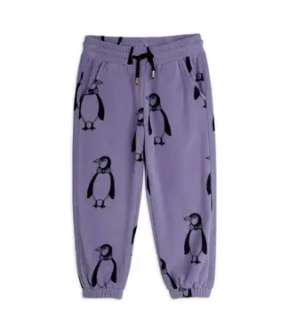 Mini Rodini Penguin aop fleece trousers | Purple
