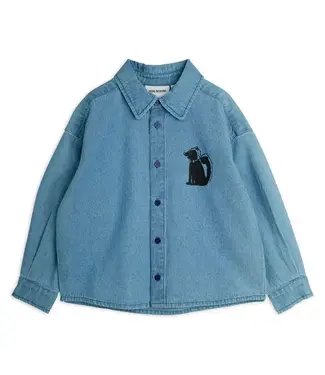 Mini Rodini LW denim skunk sp ls shirt | Blue