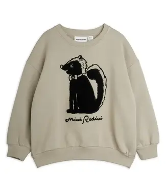Mini Rodini Skunk chenille sweatshirt | Grey