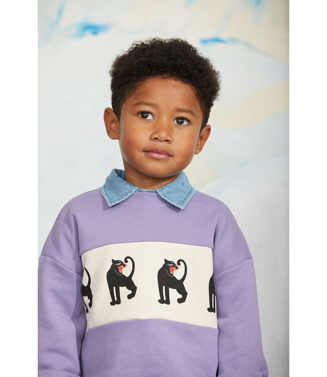 Panther panel sweatshirt | Purple
