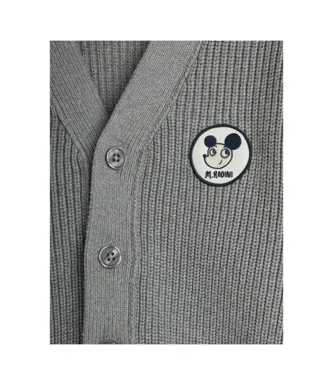 Ritzratz patch knitted cardigan | Grey Melange