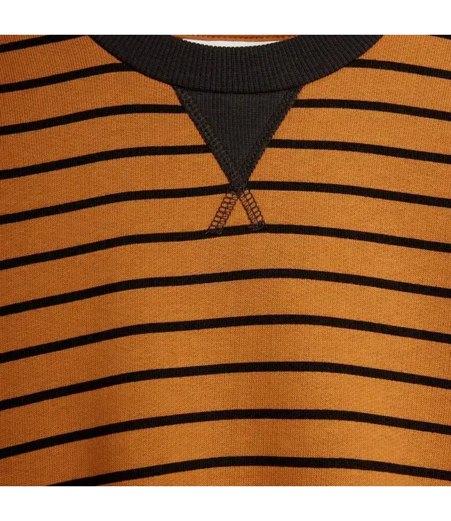 Striped aop sweatshirt | Brown
